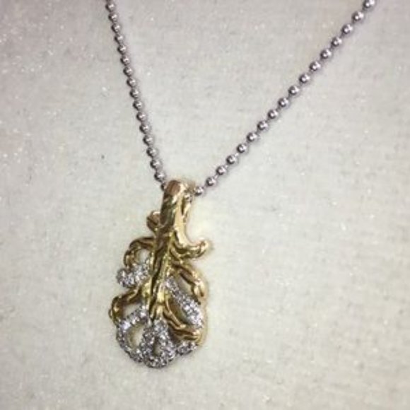 18K Yellow Gold John Hardy Feather 14K Necklace - Picture 4 of 6